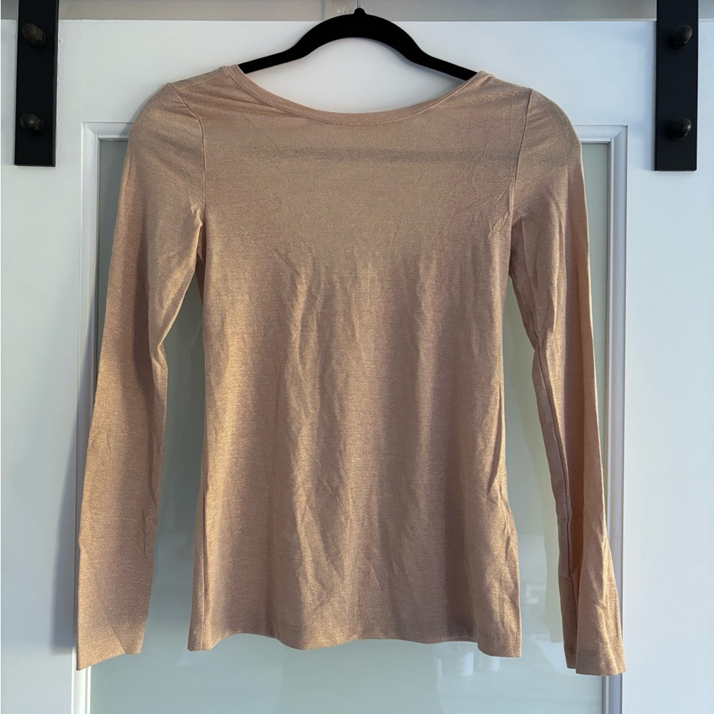 & Other Stories Tan Fitted Long Sleeve Blouse